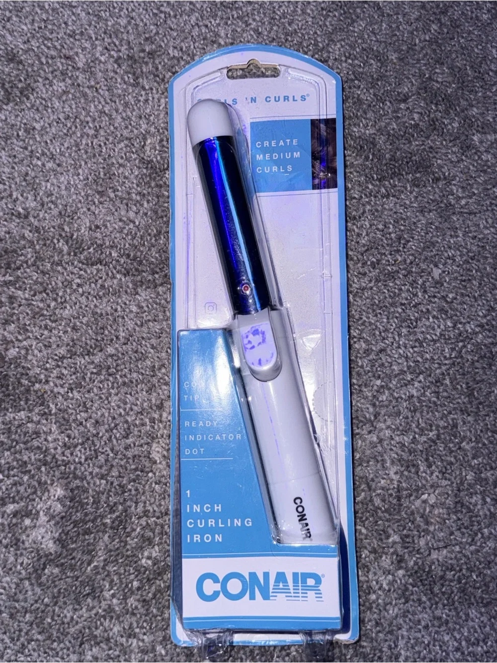 Conair 1-Inch Curling Iron in White and Blue